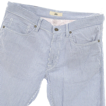 [Used] INCOTEX Cotton Seersucker Striped 5 Pocket Pants Blue x White [33] [Condition Rank C] [Men&