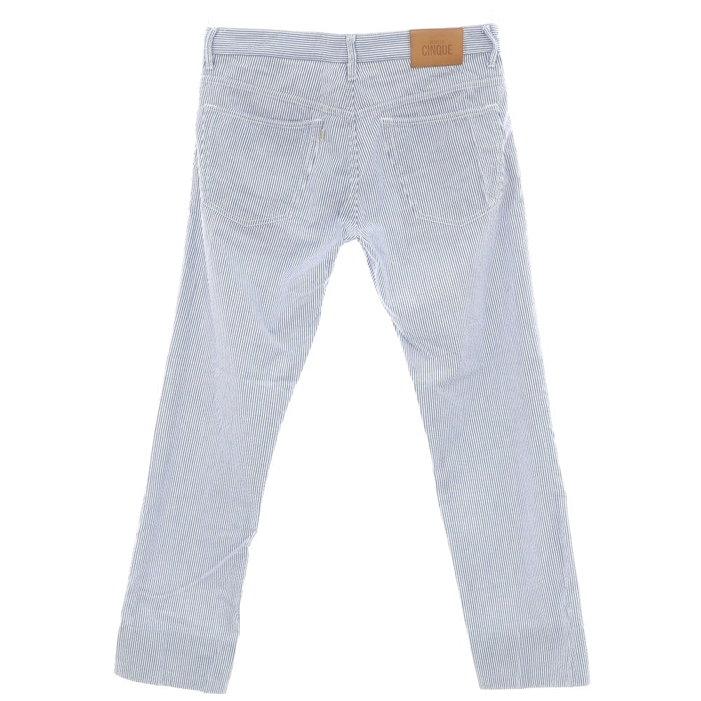 [Used] INCOTEX Cotton Seersucker Striped 5 Pocket Pants Blue x White [33] [Condition Rank C] [Men&