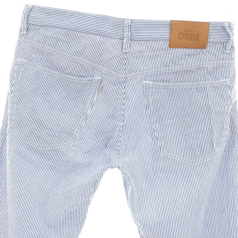 [Used] INCOTEX Cotton Seersucker Striped 5 Pocket Pants Blue x White [33] [Condition Rank C] [Men&