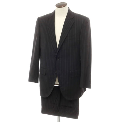 [Used] TROJAN Wool Striped 2-Button Suit, Black [AB6] [Condition Rank B] [Men&