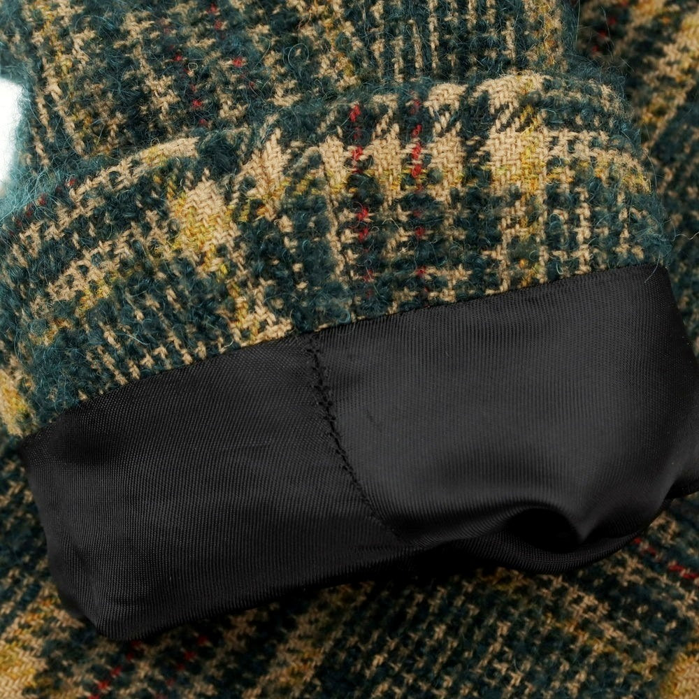 【中古】イーヴォ Hevo ウールアルパカモヘア チェック ダブルブレストベルテッドコート グリーンxベージュ【 48 】【 状態ランクB 】【 メンズ 】