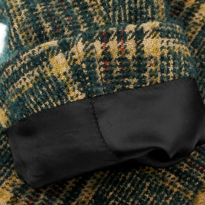 【中古】イーヴォ Hevo ウールアルパカモヘア チェック ダブルブレストベルテッドコート グリーンxベージュ【 48 】【 状態ランクB 】【 メンズ 】