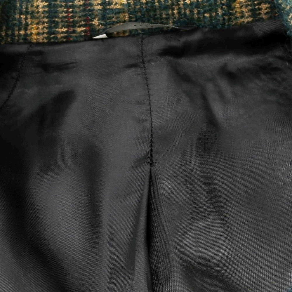 【中古】イーヴォ Hevo ウールアルパカモヘア チェック ダブルブレストベルテッドコート グリーンxベージュ【 48 】【 状態ランクB 】【 メンズ 】