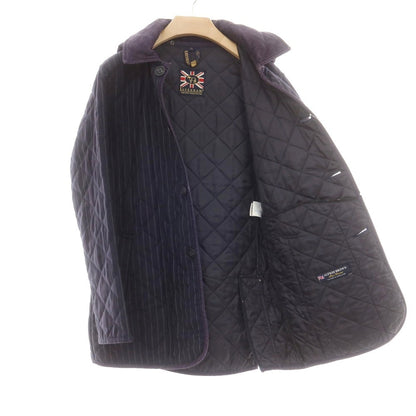 【中古】ラベンハム LAVENHAM ウール ストライプ 中綿入り キルティングコート ネイビー【 38 】【 状態ランクC 】【 メンズ 】