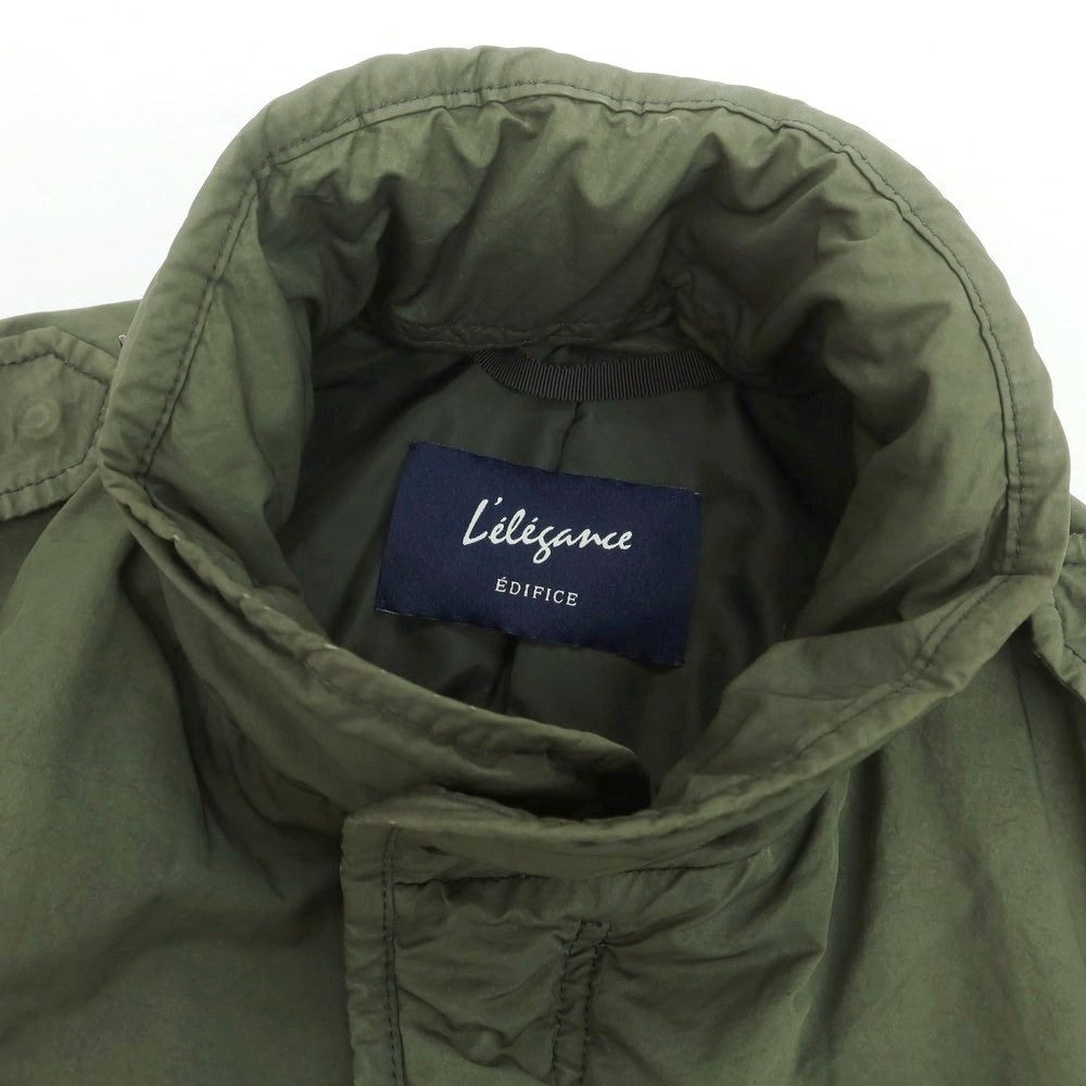 【中古】エディフィス EDIFICE ポリエステルナイロン M-65 中綿入り ミリタリージャケット オリーブグリーン【 48 】【 状態ランクC 】【 メンズ 】