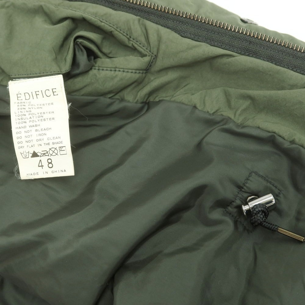 【中古】エディフィス EDIFICE ポリエステルナイロン M-65 中綿入り ミリタリージャケット オリーブグリーン【 48 】【 状態ランクC 】【 メンズ 】