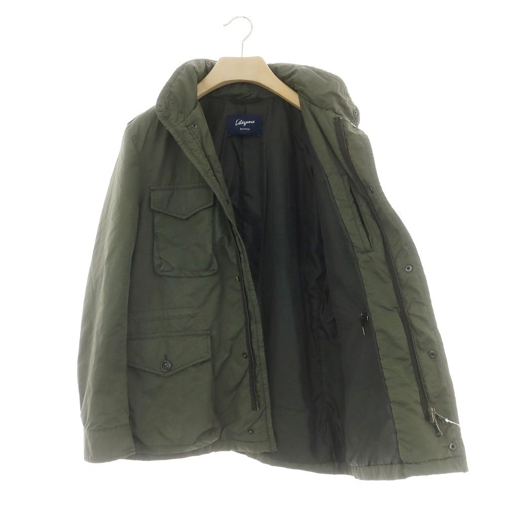 【中古】エディフィス EDIFICE ポリエステルナイロン M-65 中綿入り ミリタリージャケット オリーブグリーン【 48 】【 状態ランクC 】【 メンズ 】