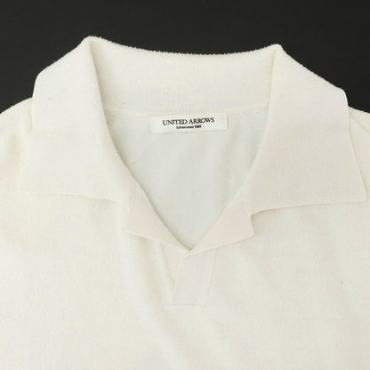 [Used] UNITED ARROWS Cotton Polyester Pile Skipper Short Sleeve Polo Shirt Off White [L] [Condition Rank C] [Men&