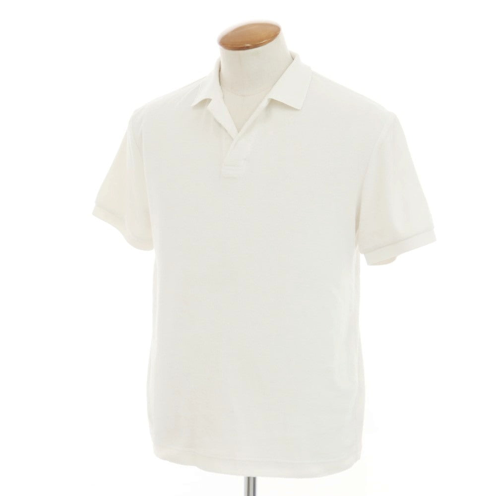 [Used] UNITED ARROWS Cotton Polyester Pile Skipper Short Sleeve Polo Shirt Off White [M] [Condition Rank C] [Men&