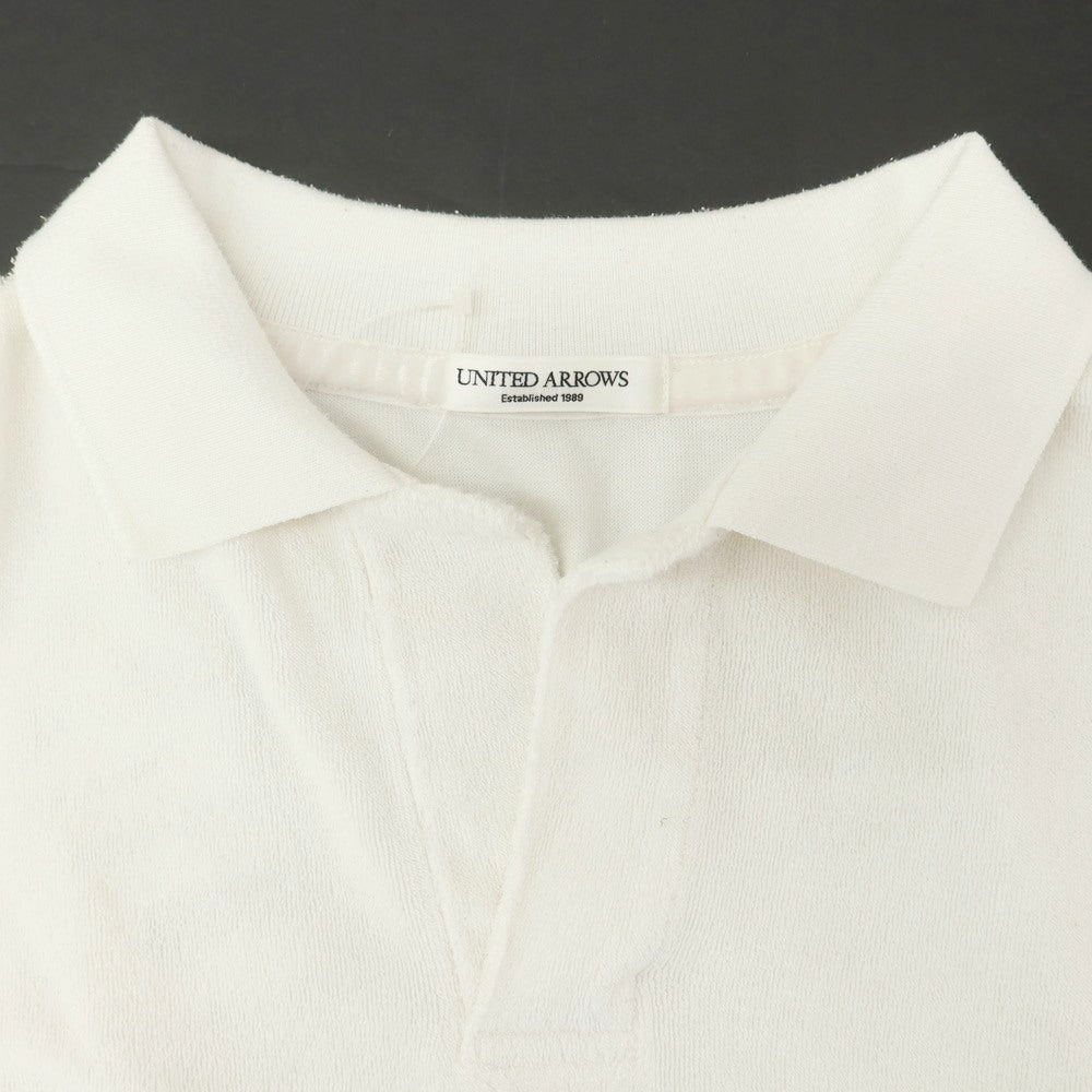 [Used] UNITED ARROWS Cotton Polyester Pile Skipper Short Sleeve Polo Shirt Off White [M] [Condition Rank C] [Men&