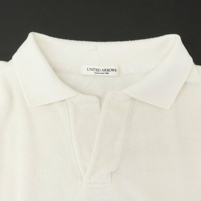 [Used] UNITED ARROWS Cotton Nylon Pile Skipper Short Sleeve Polo Shirt Off White [M] [Condition Rank C] [Men&