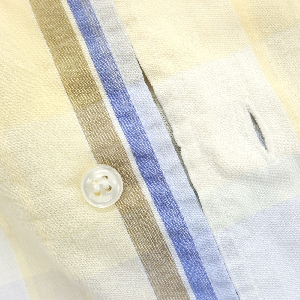 [Used] ORIAN Cotton Polyester Check Horizontal Collar Casual Shirt Yellow x Blue [39] [Condition Rank B] [Men&