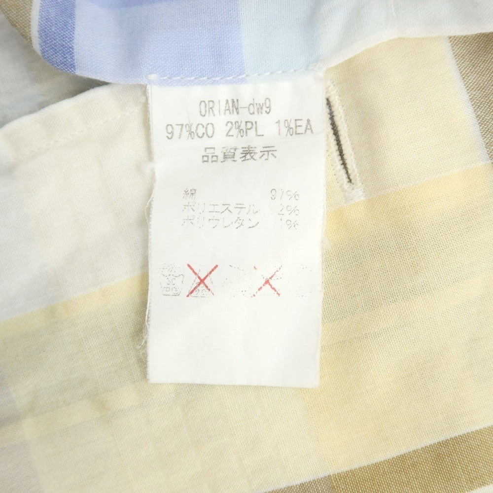 [Used] ORIAN Cotton Polyester Check Horizontal Collar Casual Shirt Yellow x Blue [39] [Condition Rank B] [Men&