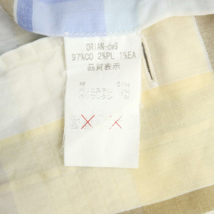 [Used] ORIAN Cotton Polyester Check Horizontal Collar Casual Shirt Yellow x Blue [39] [Condition Rank B] [Men&