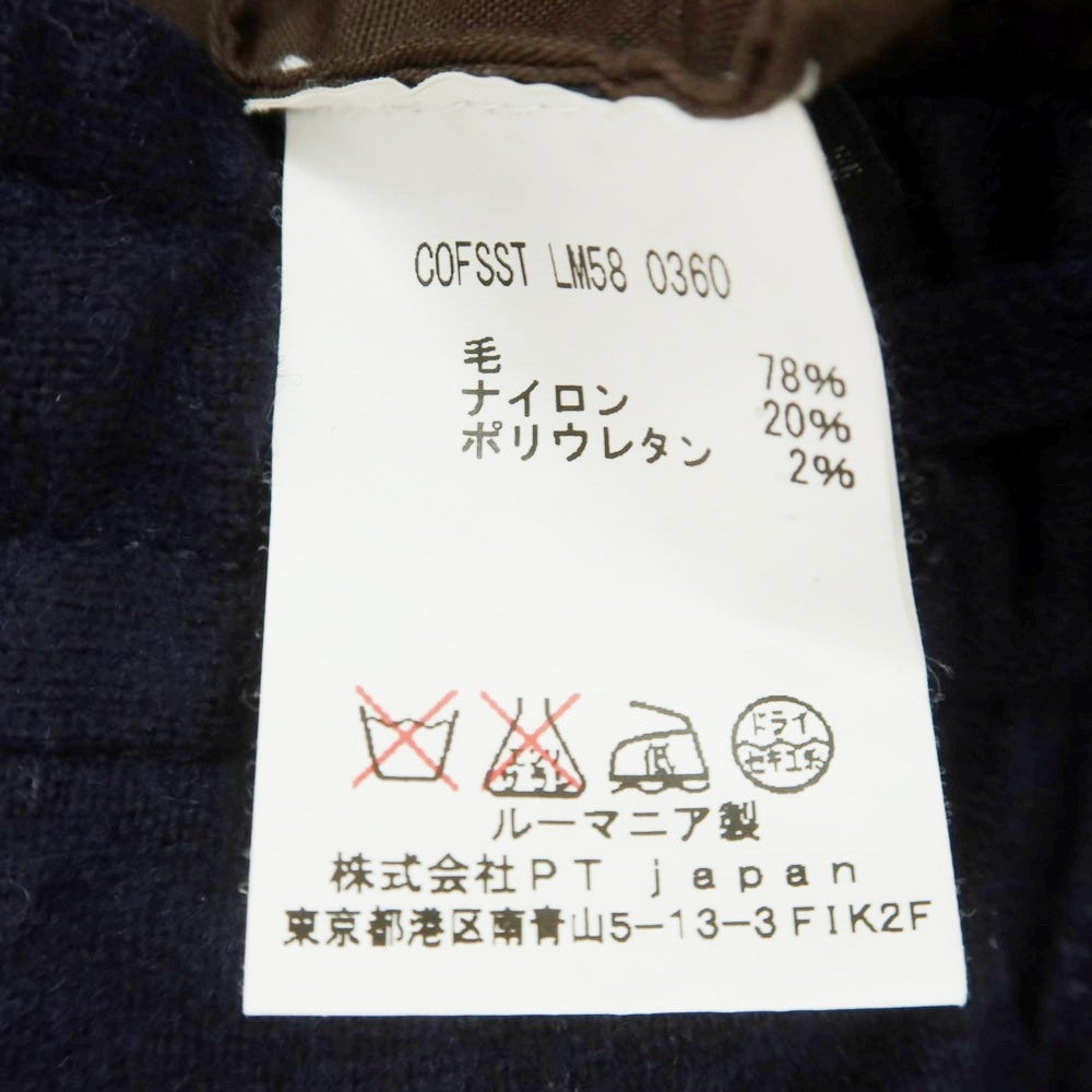 【中古】ピーティーゼロウーノ PT01 SEATTLE ストレッチ ウールナイロン イージースラックスパンツ ネイビー【 48 】【 状態ランクC 】【 メンズ 】