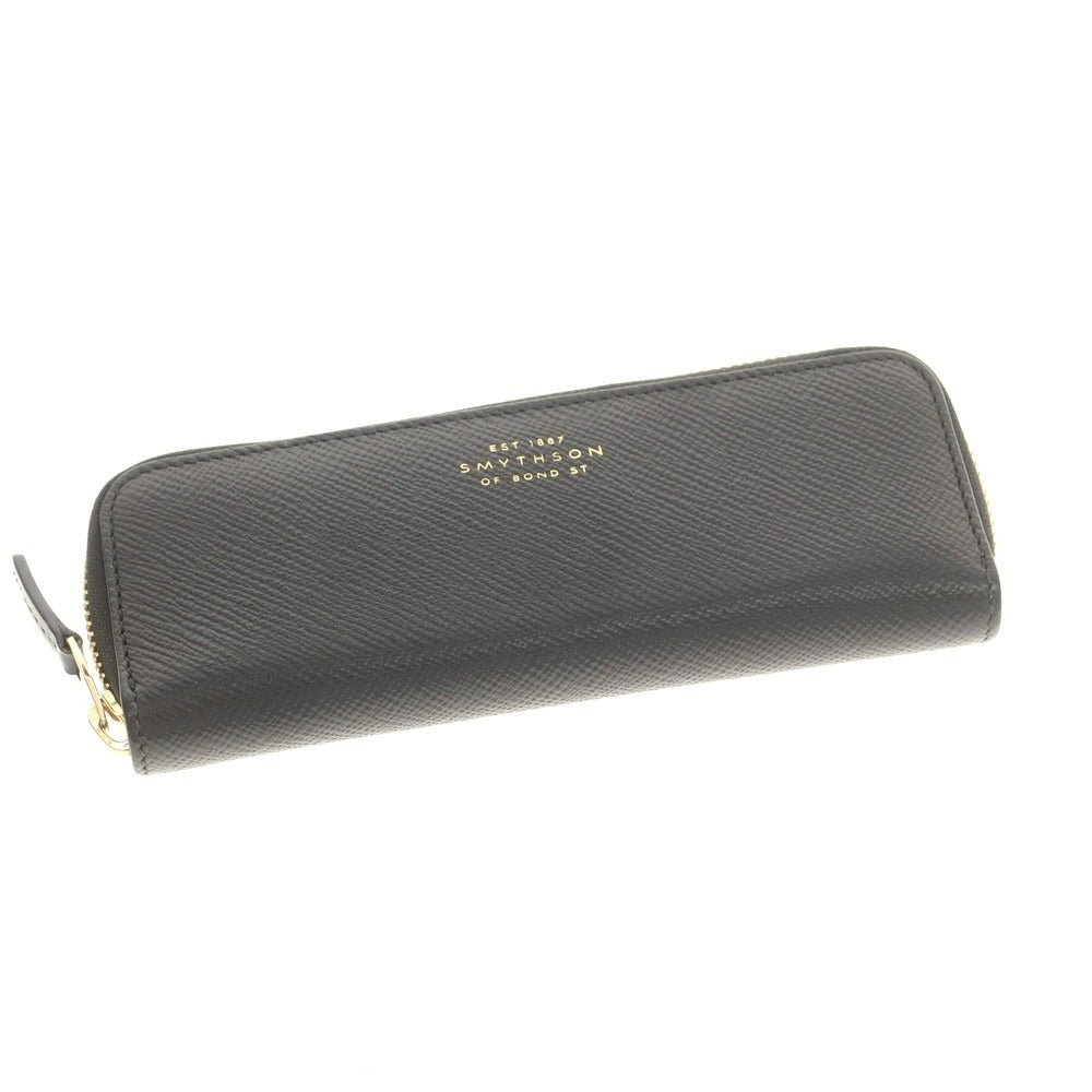 【中古】スマイソン SMYTHSON 型押しレザー ペンケース ブラック【 状態ランクB 】【 メンズ 】