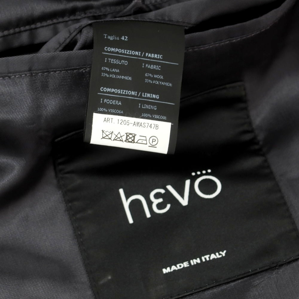 【中古】イーヴォ Hevo ウールナイロン チェック ステンカラーコート グレーxオリーブ【 42 】【 状態ランクA 】【 メンズ 】