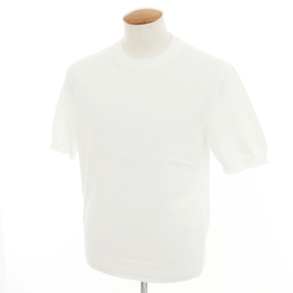 [Used] Buffy High Gauge Cotton Crew Neck Short Sleeve Pullover Knit White [48] [Condition Rank A] [Men&