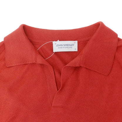 [Used] John Smedley JOHN SMEDLEY High gauge cotton skipper short sleeve polo knit red [S] [Condition rank A] [Men&