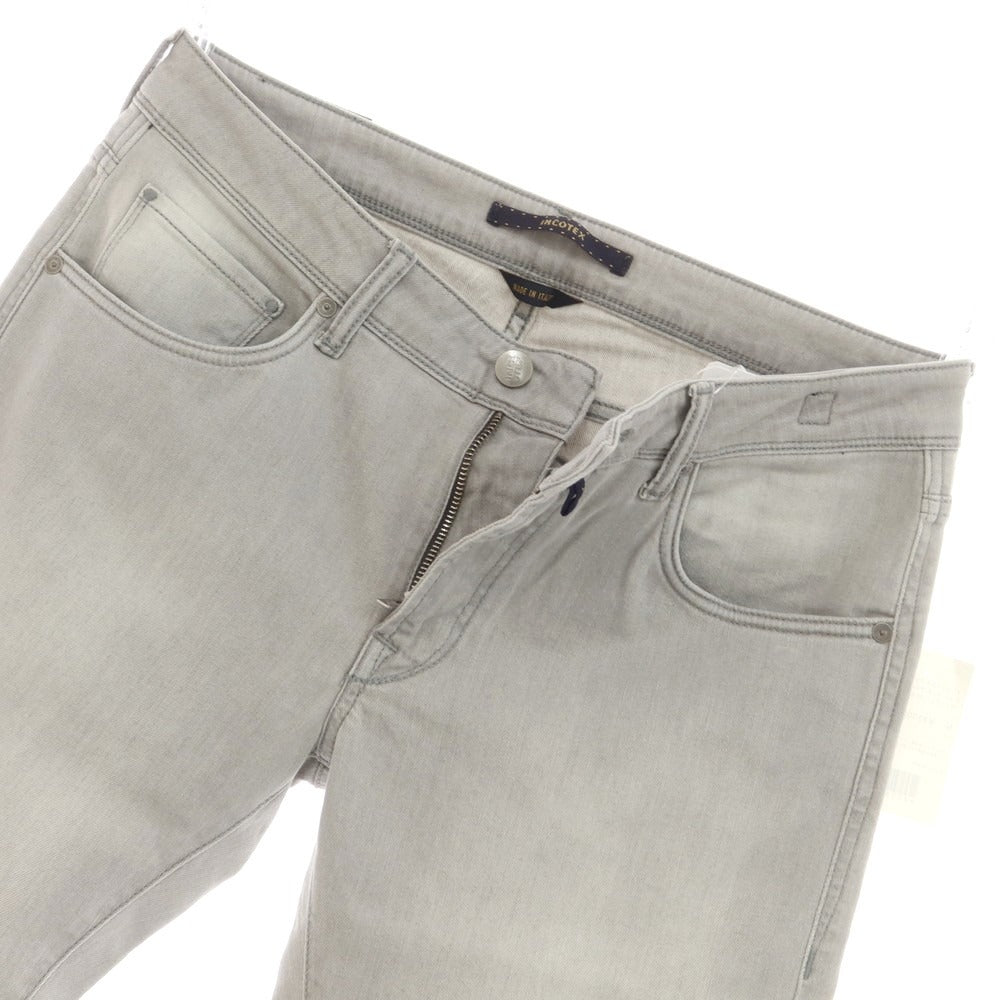 [New Outlet] INCOTEX BLUE DIVISION Slim Stretch Denim Pants Jeans Light Gray [33] [Condition Rank N-] [Men&