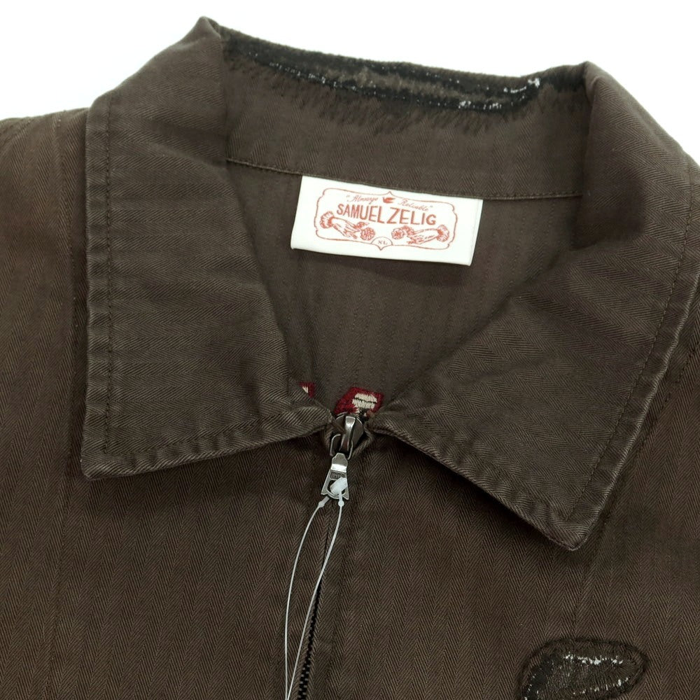 【中古】サミュエル ゼリグ SAMUEL ZELIG 2025年春夏 ANTIQUE ZIP JACKET コットン ワークジャケット ダークブラウンオリーブ【 XL 】【 状態ランクB 】【 メンズ 】
