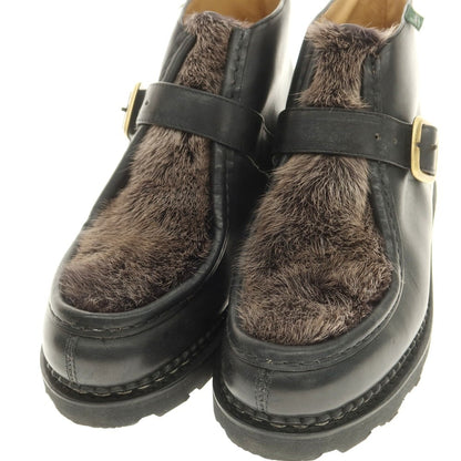 [Used] Paraboot International Gallery BEAMS special order MILLY BRIDE VISON mink fur monk strap boots black [41 1/2] [Condition rank A] [Men&