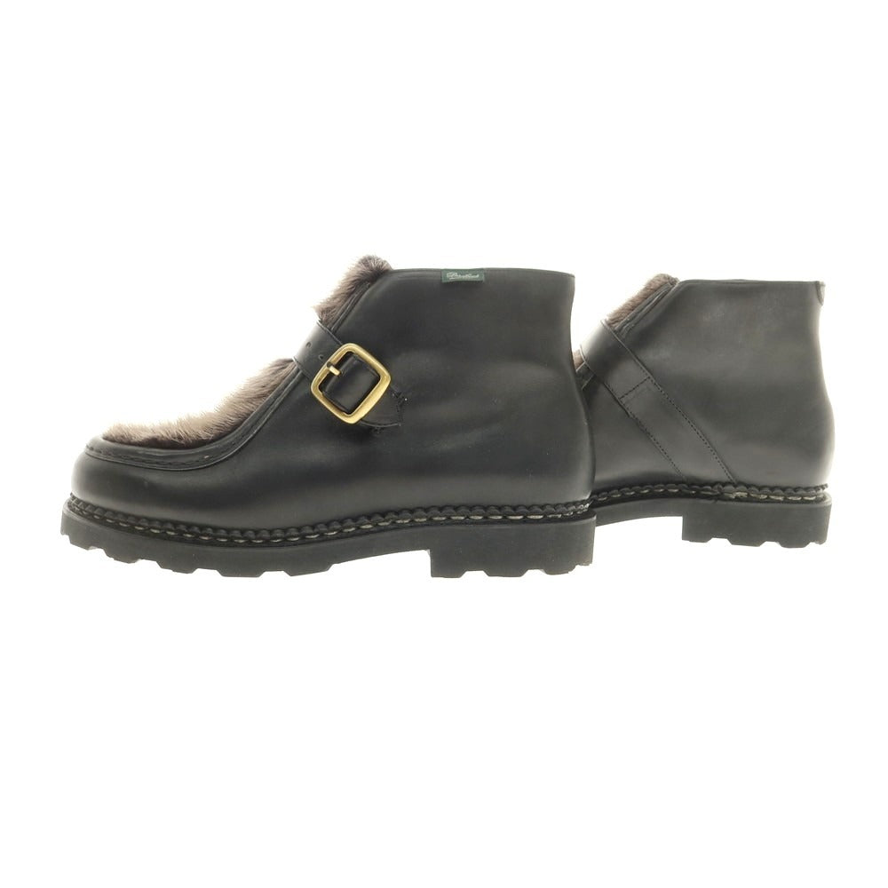 [Used] Paraboot International Gallery BEAMS special order MILLY BRIDE VISON mink fur monk strap boots black [41 1/2] [Condition rank A] [Men&