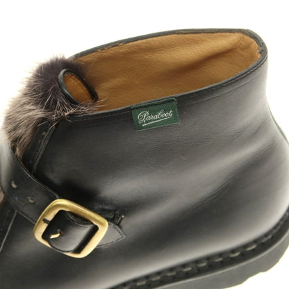 [Used] Paraboot International Gallery BEAMS special order MILLY BRIDE VISON mink fur monk strap boots black [41 1/2] [Condition rank A] [Men&