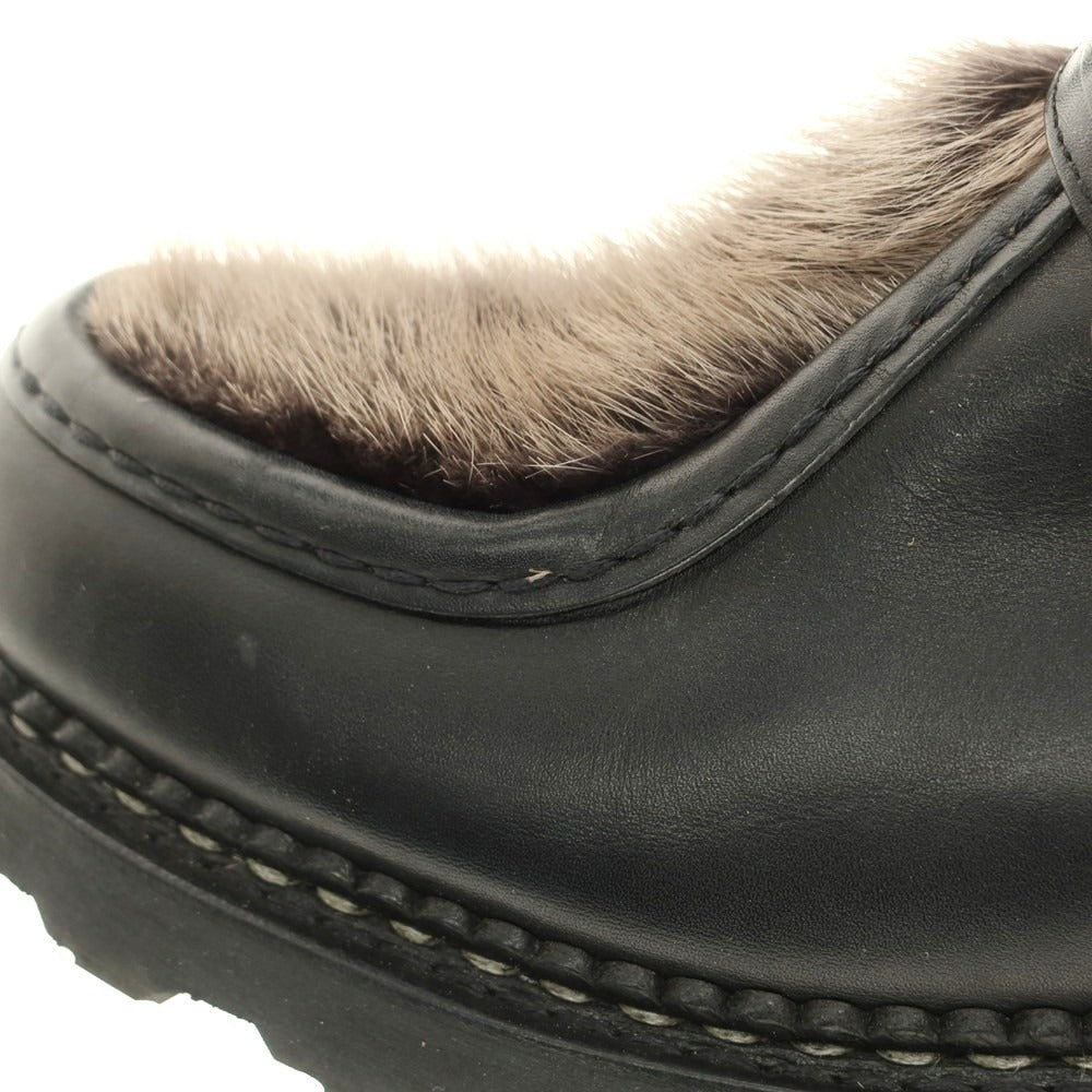 [Used] Paraboot International Gallery BEAMS special order MILLY BRIDE VISON mink fur monk strap boots black [41 1/2] [Condition rank A] [Men&