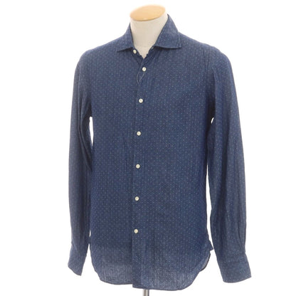 [Used] GMF965 MGF965 Cotton Wide Collar Casual Shirt Navy [S] [Condition Rank B] [Men&