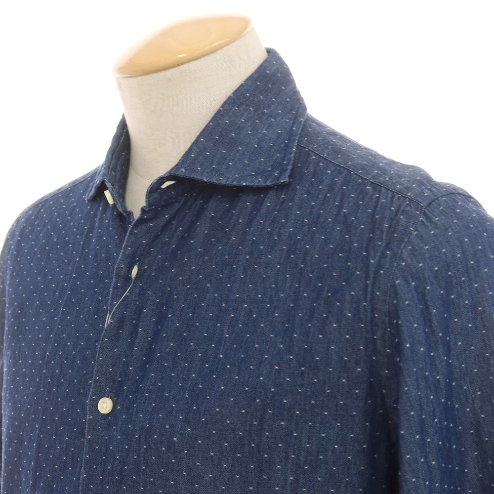 [Used] GMF965 MGF965 Cotton Wide Collar Casual Shirt Navy [S] [Condition Rank B] [Men&