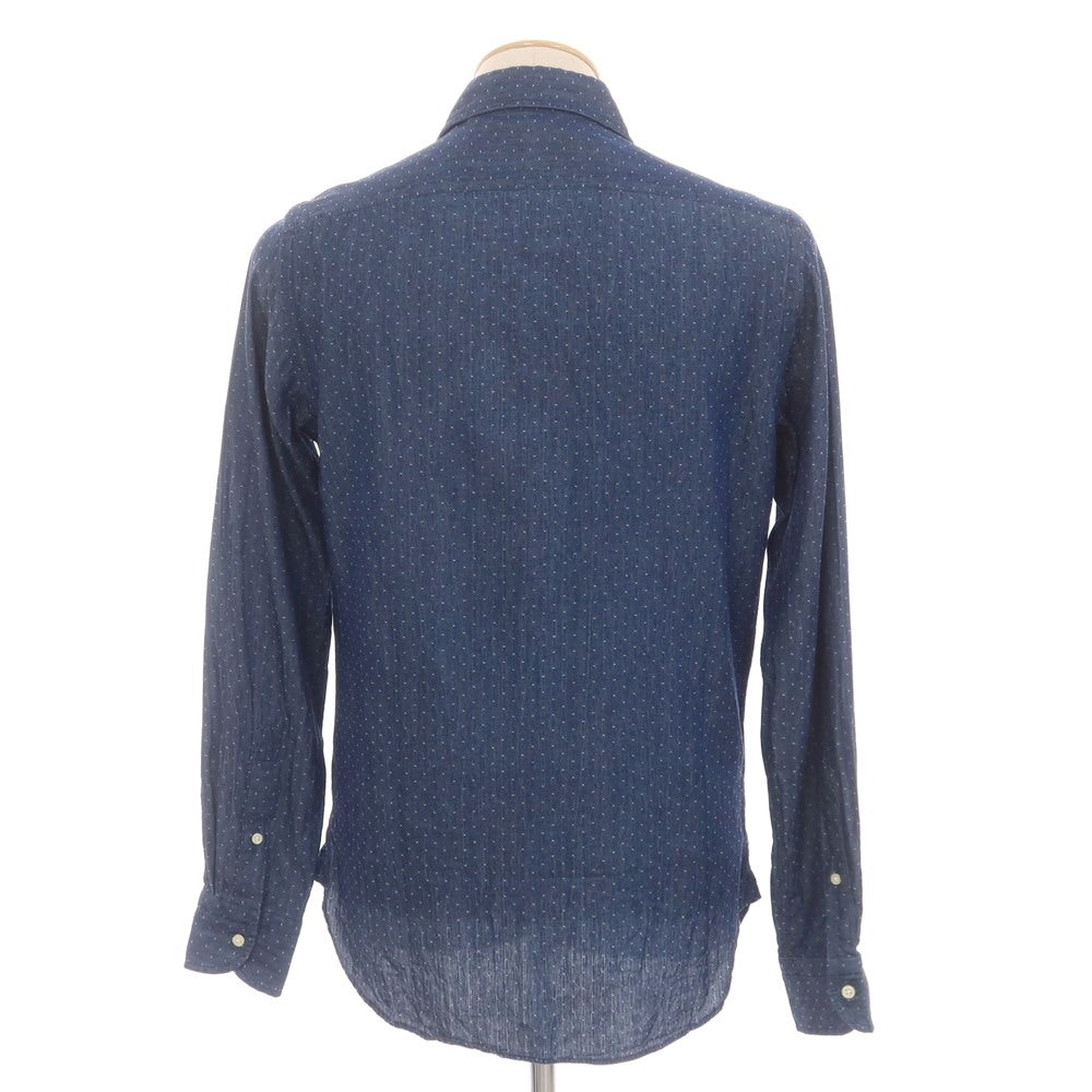 [Used] GMF965 MGF965 Cotton Wide Collar Casual Shirt Navy [S] [Condition Rank B] [Men&