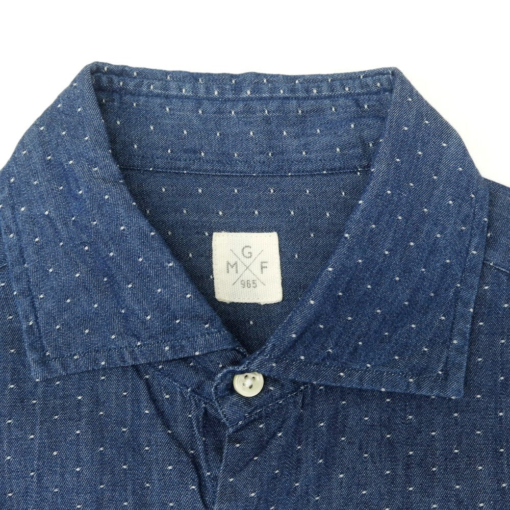 [Used] GMF965 MGF965 Cotton Wide Collar Casual Shirt Navy [S] [Condition Rank B] [Men&