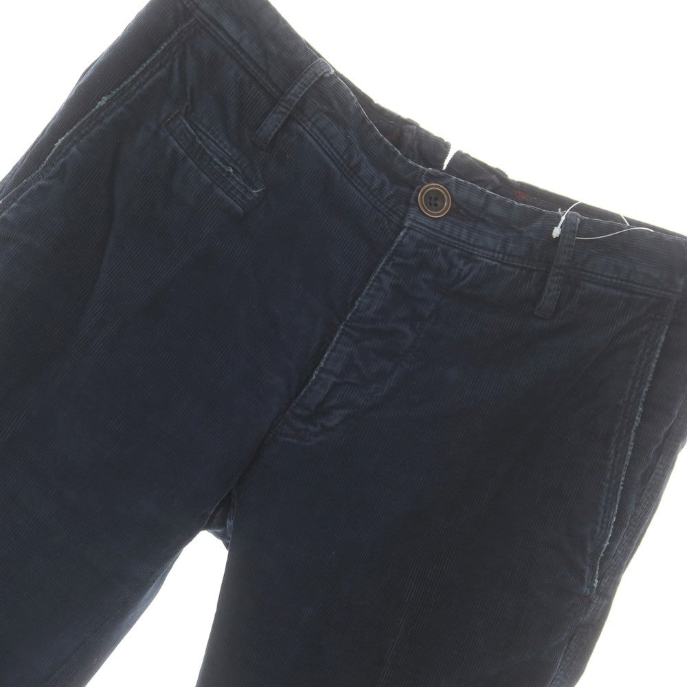 【中古】インコテックス INCOTEX ストレッチ コットン 細畝 コーデュロイパンツ ネイビー【 30 】【 状態ランクC 】【 メンズ 】