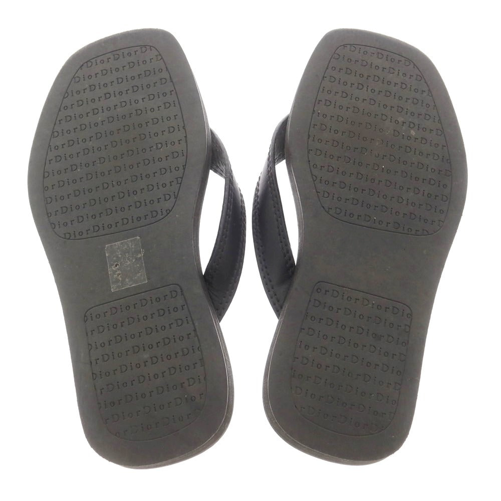 [Used] Dior Homme Leather Thong Sandals Black [40 1/2] [Condition Rank C] [Men&