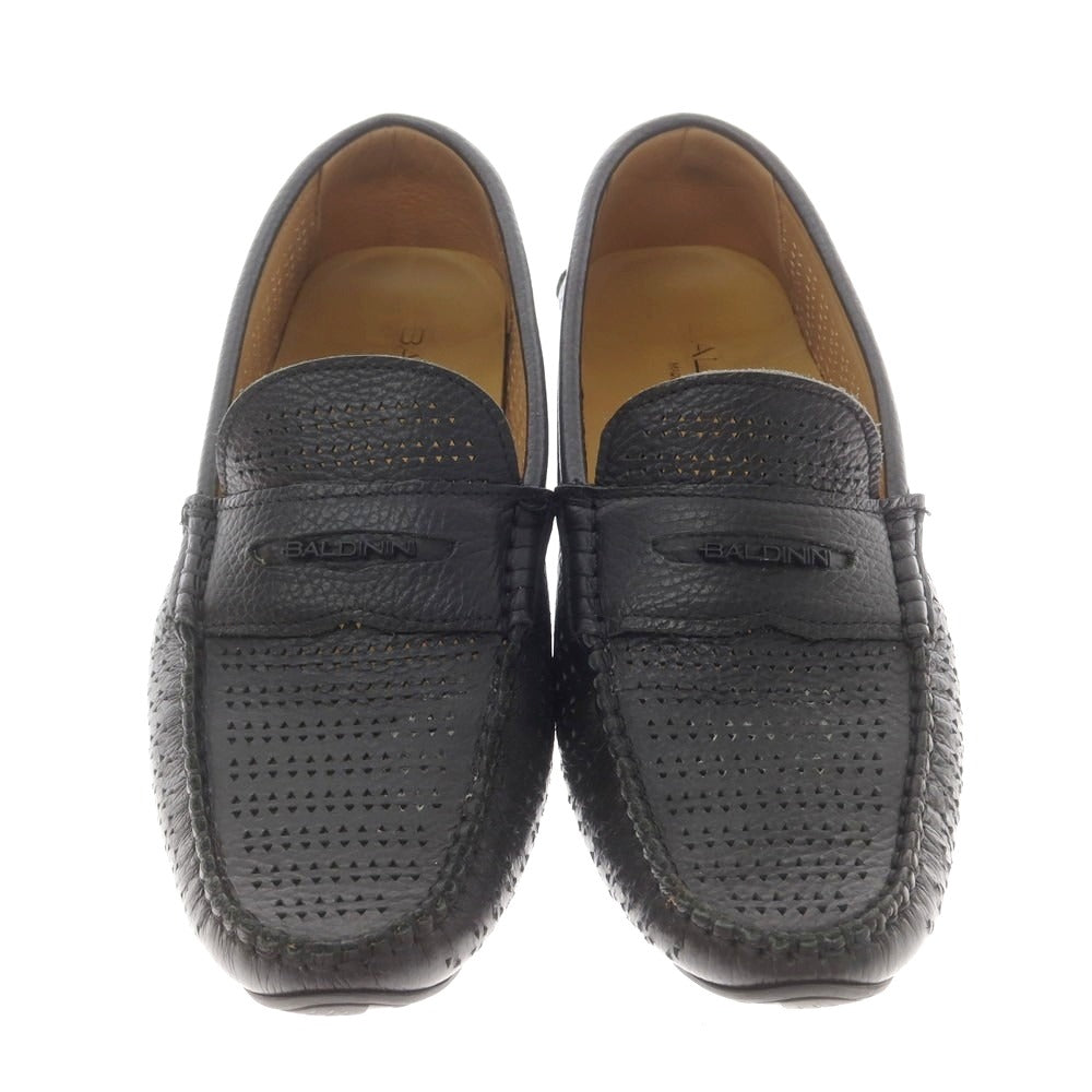 [Used] Baldinini Perforated Leather Driving Shoes Black [40] [Condition Rank C] [Men&