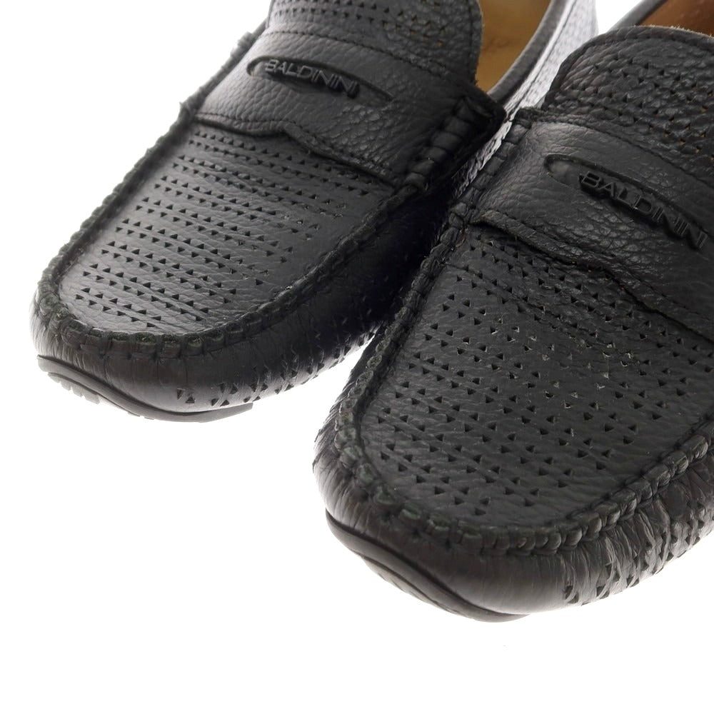 [Used] Baldinini Perforated Leather Driving Shoes Black [40] [Condition Rank C] [Men&