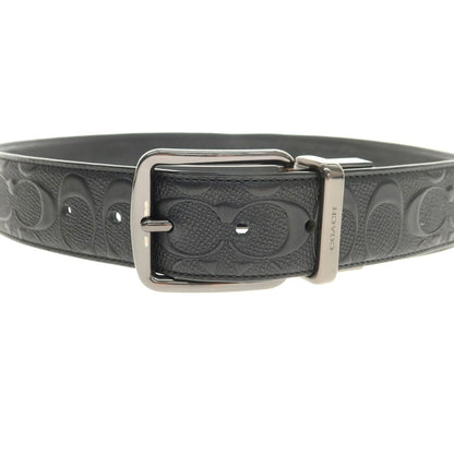 【中古】コーチ COACH シグネチャー型押しレザー リバーシブル ベルト ブラック【 表記なし（80位） 】【 状態ランクB 】【 メンズ 】