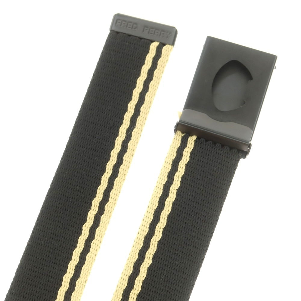 【中古】フレッドペリー FRED PERRY ライン ベルト ブラックxベージュ【 状態ランクB 】【 メンズ 】