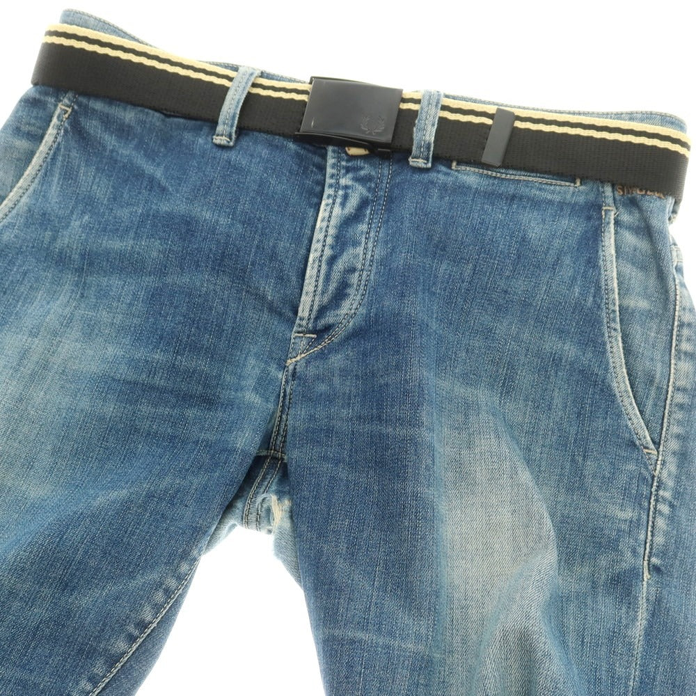 【中古】フレッドペリー FRED PERRY ライン ベルト ブラックxベージュ【 状態ランクB 】【 メンズ 】