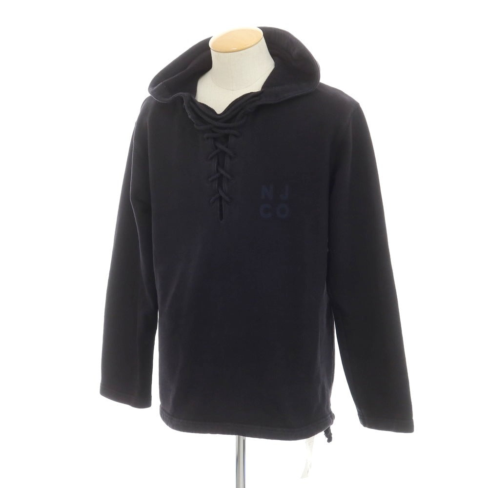 [Used] Nudie Jeans Cotton Lace-up Pullover Hoodie Black [S] [Condition Rank C] [Men&
