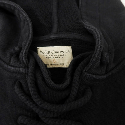 【中古】ヌーディージーンズ Nudie Jeans コットン レースアップ プルオーバー パーカー ブラック【 S 】【 状態ランクC 】【 メンズ 】