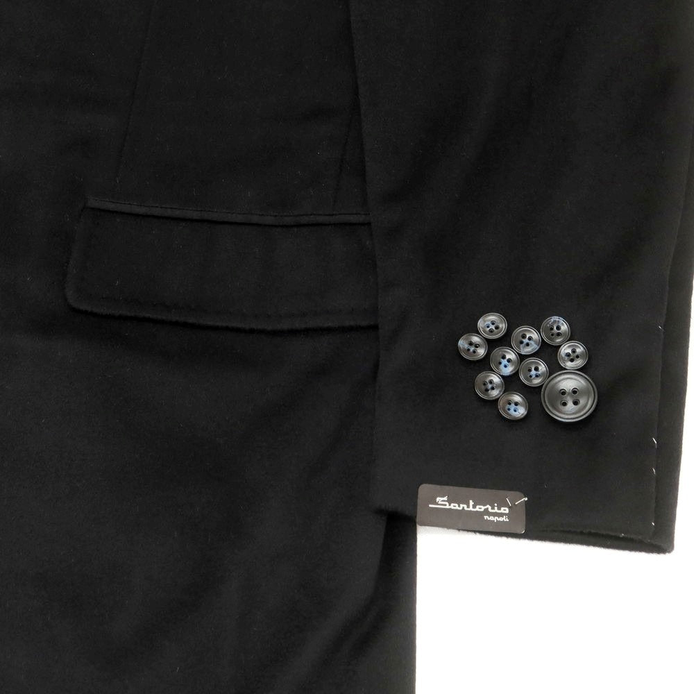 【中古】【未使用】サルトリオ Sartorio カシミヤ チェスターフィールドコート ブラック【サイズ54】【メンズ】 中古】【未使用】サルトリオ Sartorio カシミヤ チェスターフィールド