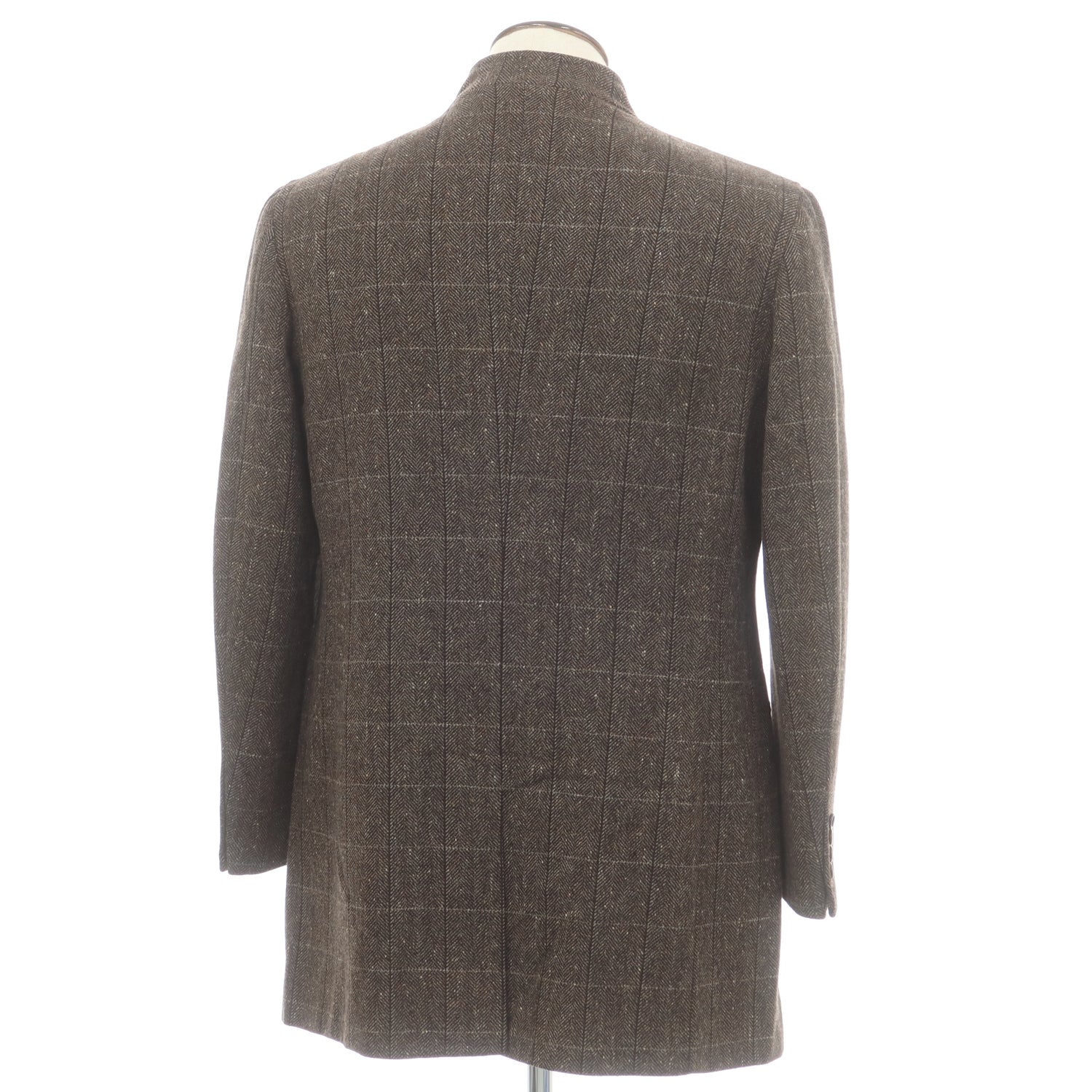 【中古】ラベラ サルトリア ナポレターナ La vera Sartoria Napoletana ウール ツイード ヘリンボーンチェック コート ブラウン【 50 】【 状態ランクB 】【 メンズ 】