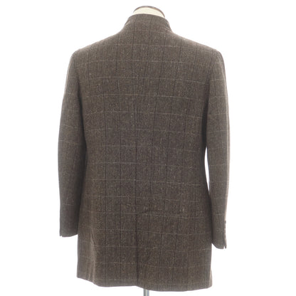 【中古】ラベラ サルトリア ナポレターナ La vera Sartoria Napoletana ウール ツイード ヘリンボーンチェック コート ブラウン【 50 】【 状態ランクB 】【 メンズ 】