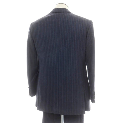【中古】アントニオ パニコ Antonio Panico ウール ストライプ 3つボタンスーツ ネイビーxレッド【 50 】【 状態ランクC 】【 メンズ 】