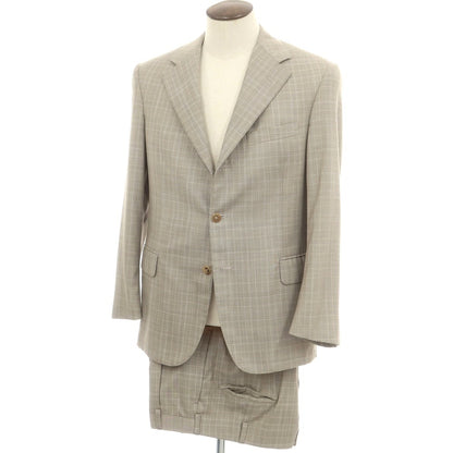 【中古】オックスフォード クローズ Oxxford Clothes ウール 3つボタンスーツ ベージュ【 上40/下34 】【 状態ランクC 】【 メンズ 】