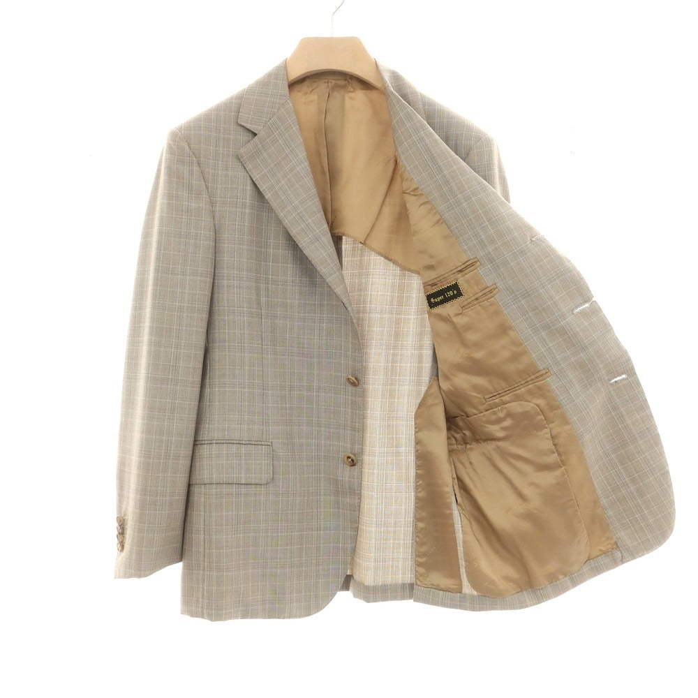 【中古】オックスフォード クローズ Oxxford Clothes ウール 3つボタンスーツ ベージュ【サイズ上40/下34】【 状態ランクC 】【 メンズ 】[DPD]