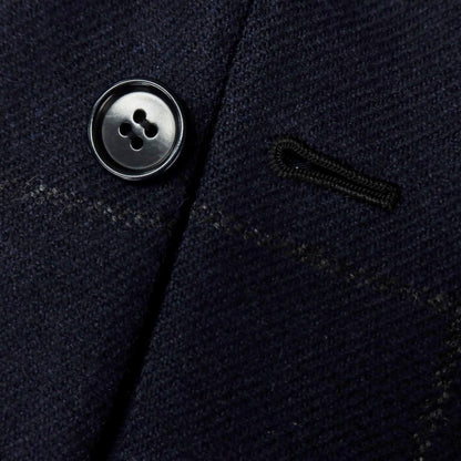【中古】チロパオーネ キートン Ciro Paone Kiton タイユタイ別注 ウール スリーピース チェック 3つボタンスーツ ネイビーxグレー【 52 】【 状態ランクB 】【 メンズ 】