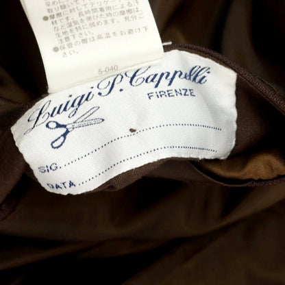 【中古】ルイジ パオロ カペッリ Luigi P.Cappelli ウール ストライプ ダブルスーツ ブラウンxホワイト【 50位（表記なし） 】【 状態ランクA 】【 メンズ 】